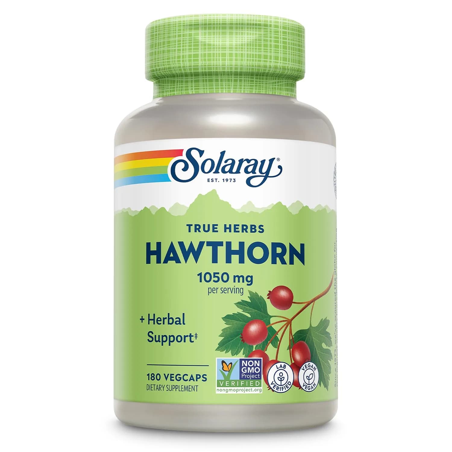 SOLARAY Hawthorn Berry Capsules 1050 mg | Herbal Support for Heart & Wellness