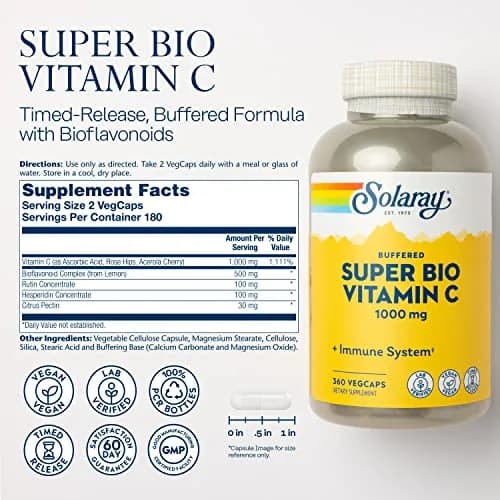 SOLARAY Super Bio Buffered Vitamin C 1000 mg Time Release, 360 VegCaps thumbnail 2