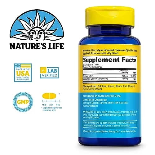 Nature's Life Vitamin B-2 250 mg | Energy & Metabolism Support (70-120 chars) thumbnail 2