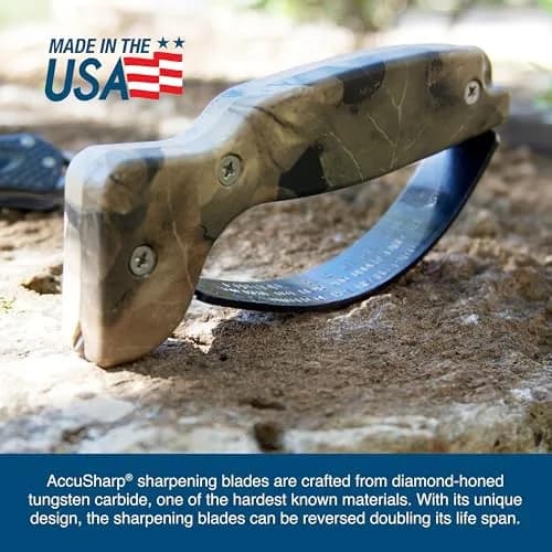 AccuSharp Knife Sharpener Camo Handle | Restores & Hones Straight & Serrated Knives thumbnail 7