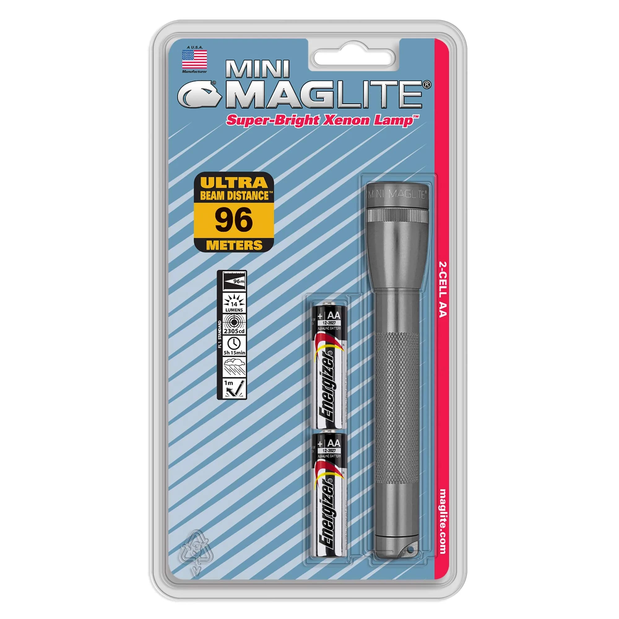 MagLite Mini Incandescent Flashlight 2-Cell AA | Compact, Durable & Bright