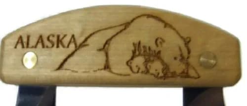 The ULU Factory Alaskan Ulu Knife 6" (15.24 cm) with Birch Handle & Stand | Traditional Forged Blade thumbnail 2