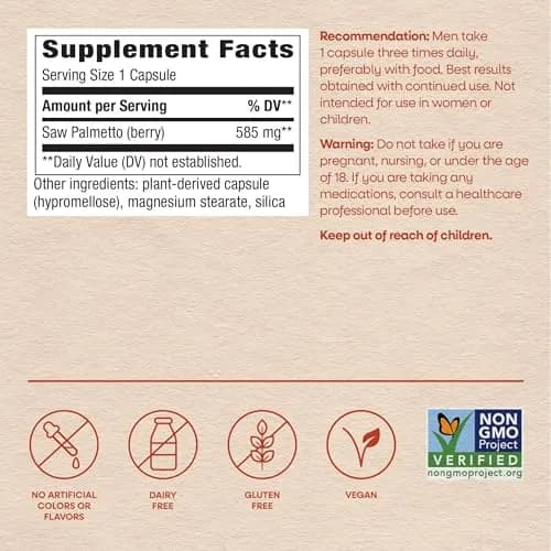 Nature's Way Saw Palmetto Berries Herbal Supplement 100 Count | Traditional Prostate Support thumbnail 7
