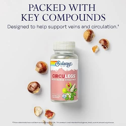 SOLARAY Circulegs 60 VegCaps | Horse Chestnut & Vitamin C for Circulatory Wellness thumbnail 3