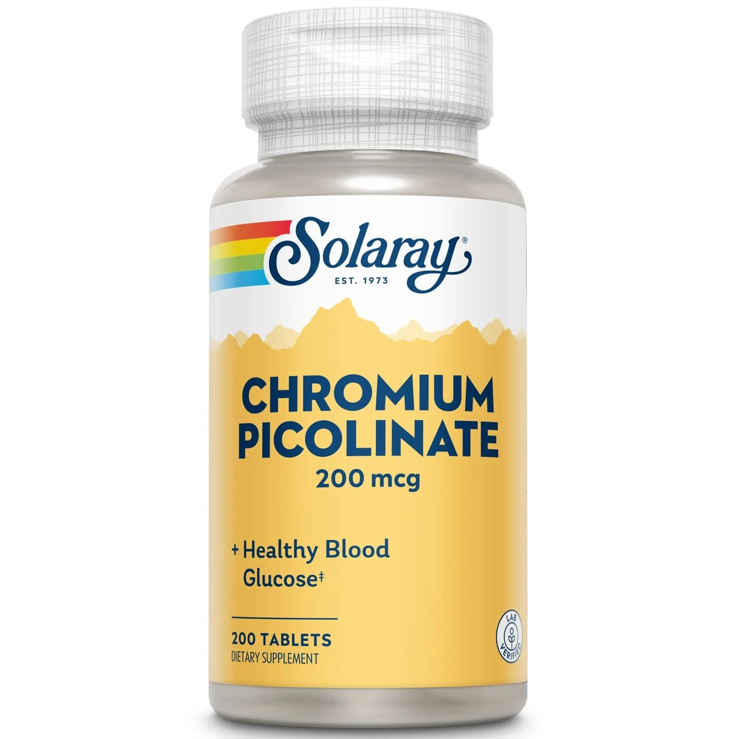 SOLARAY Chromium Picolinate Tablets 200 mcg | Supports Glucose Metabolism & Wellness — No Color