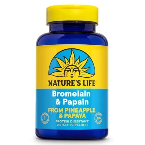 Nature's Life Bromelain & Papain | Digestive Enzymes from Pineapple & Papaya | 250mg | 100 Vegetarian Capsules thumbnail 1