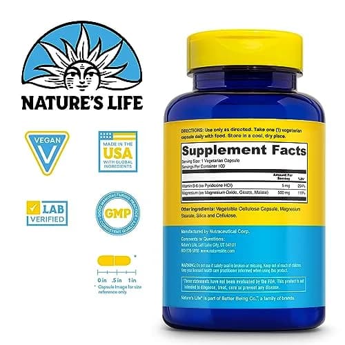 Nature's Life Magnesium 500 mg | Supports Muscles & Nerves | Lab Verified (100 VegCaps) thumbnail 2