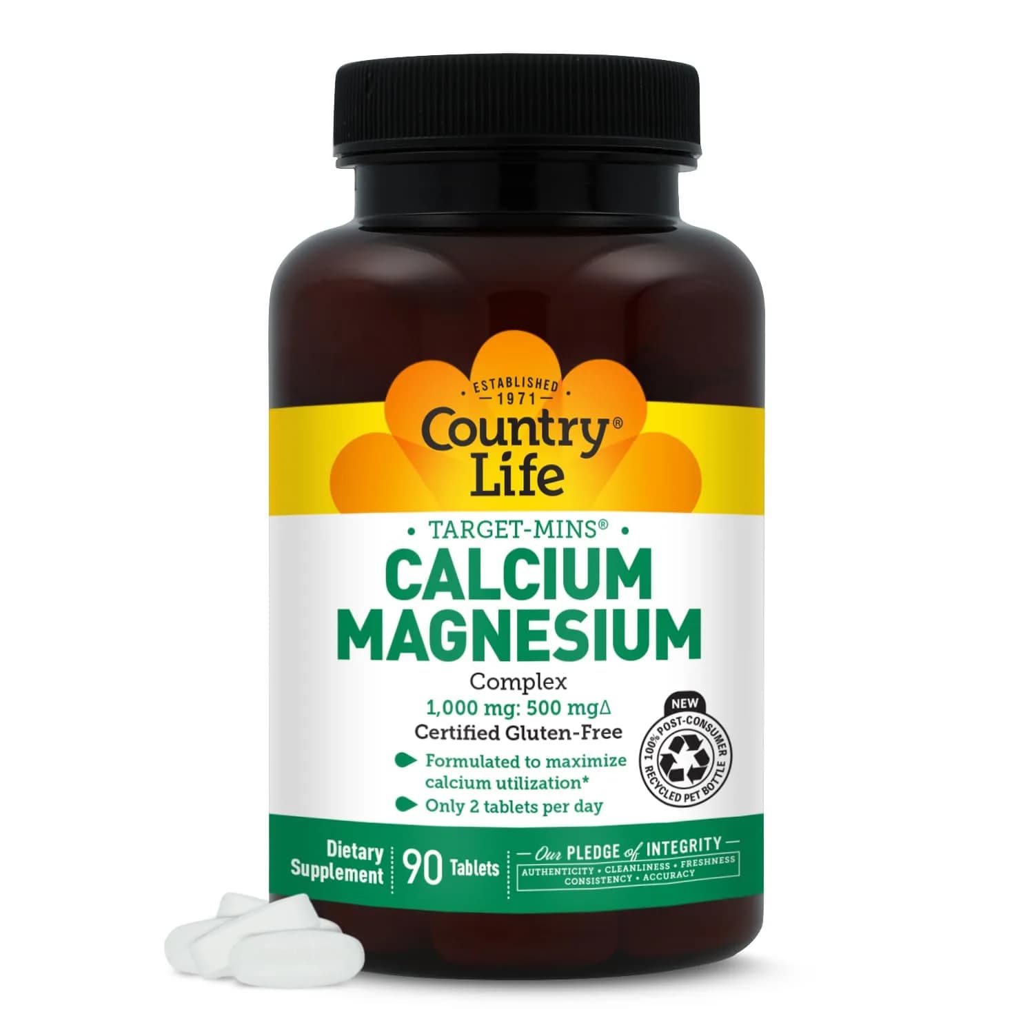 Country Life Target-Mins Calcium Magnesium Complex, 90 Tablets | Supports Bone & Mineral Health