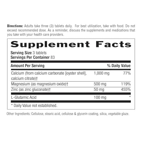 Country Life Calcium Magnesium Zinc with L-Glutamic Acid 250 Tablets | Bone & Muscle Support thumbnail 7