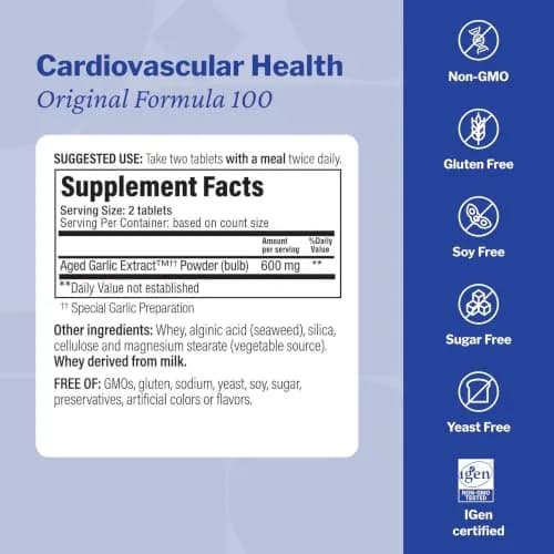 Kyolic Aged Garlic Extract Formula 100, 200 Tablets thumbnail 3