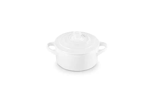 Le Creuset Stoneware Mini Round Cocotte 8 oz. White | Elegant, Versatile & Durable thumbnail 1
