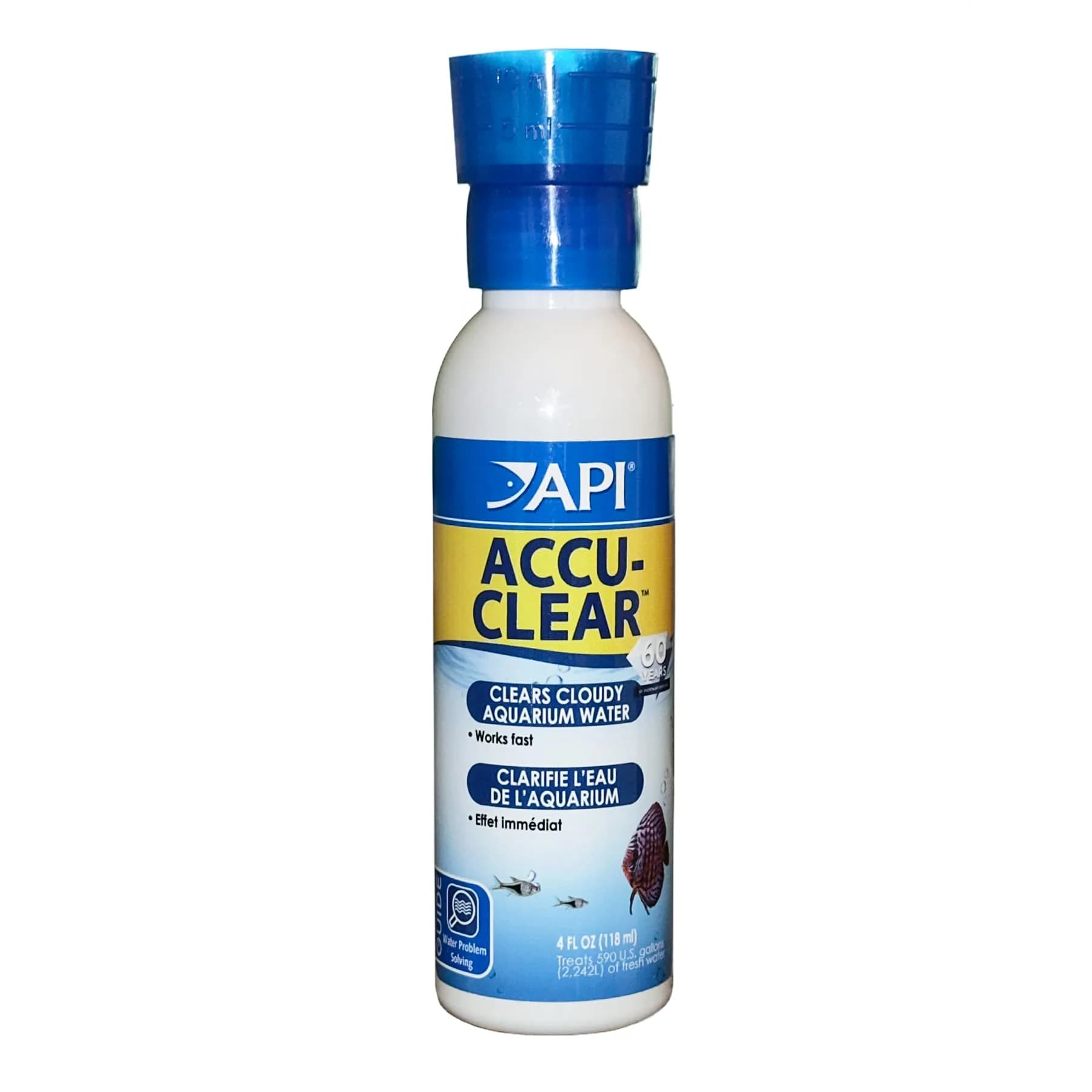 API ACCU-CLEAR Freshwater Aquarium Water Clarifier 4-Ounce (118ml) | Clears Cloudy Water Fast