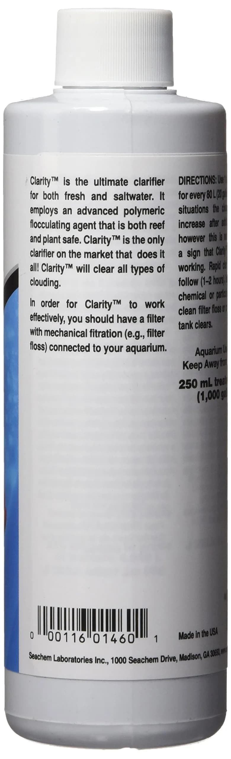 Seachem Clarity Water Clarifier 250ml (8.45 Fl Oz) | Clears All Clouding for Marine & Freshwater Tanks thumbnail 2