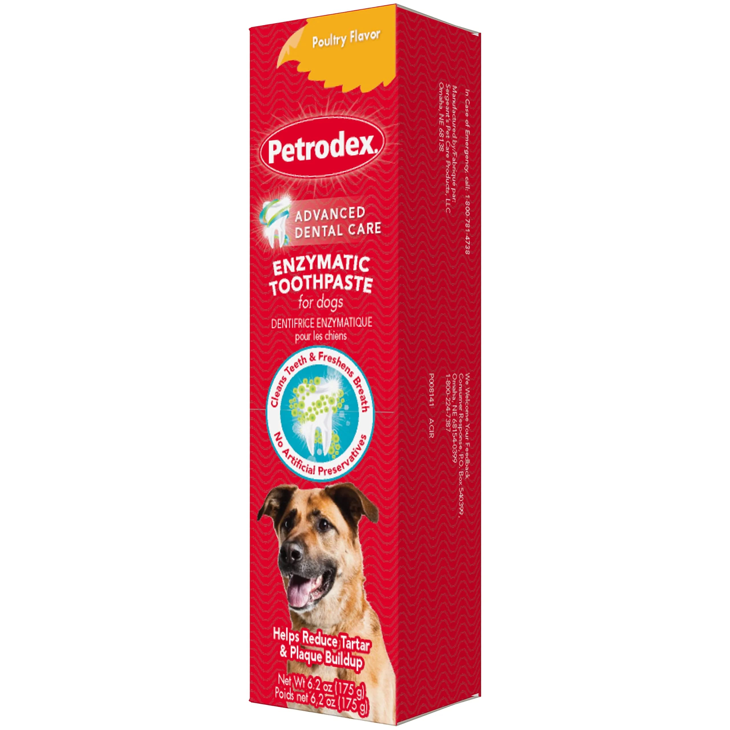 Petrodex Dog Toothpaste Peanut Flavor 70.8g (2.5oz) | Cleans Teeth & Freshens Breath — 6.2 Ounce