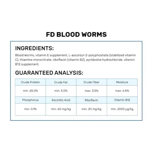 Hikari Bio-Pure Freeze Dried Blood Worms for Pets, 12g (0.42 oz) | All Life Stages Fish Food thumbnail 4