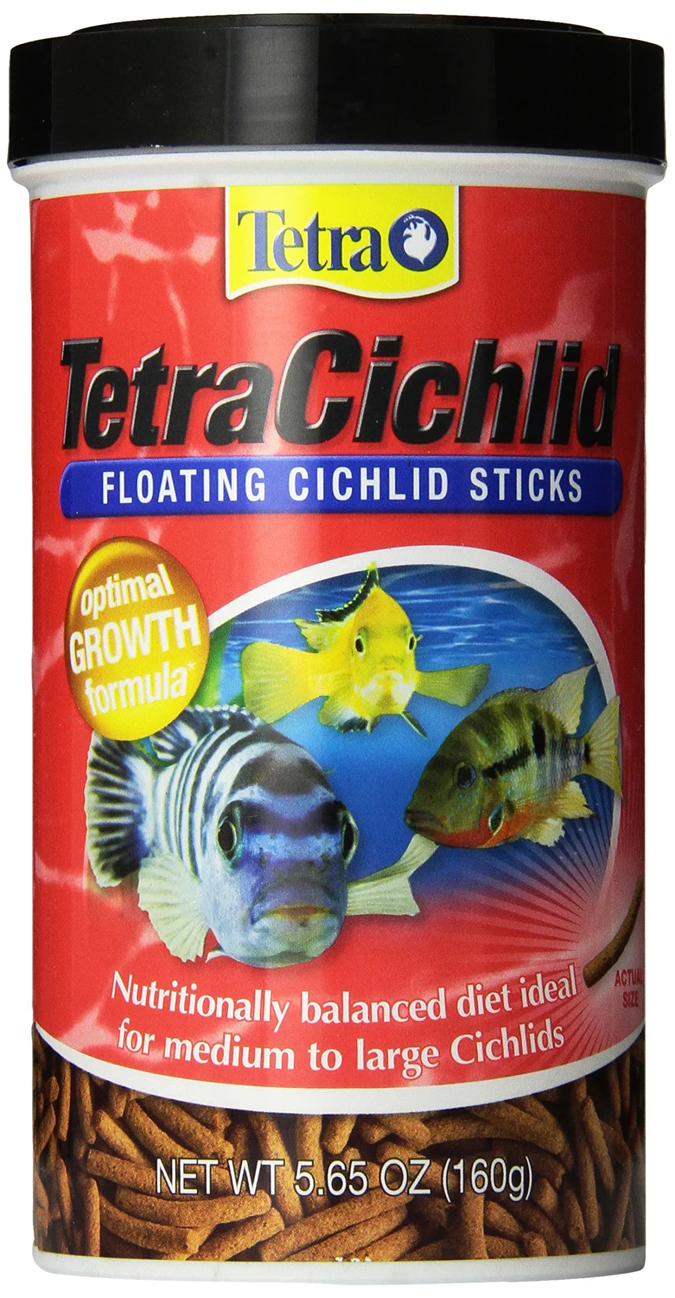 Tetra Cichlid Floating Pellets 6 Oz | Nutritionally Balanced Fish Food for Top & Mid-Water Feeders — 5.65 Ounce