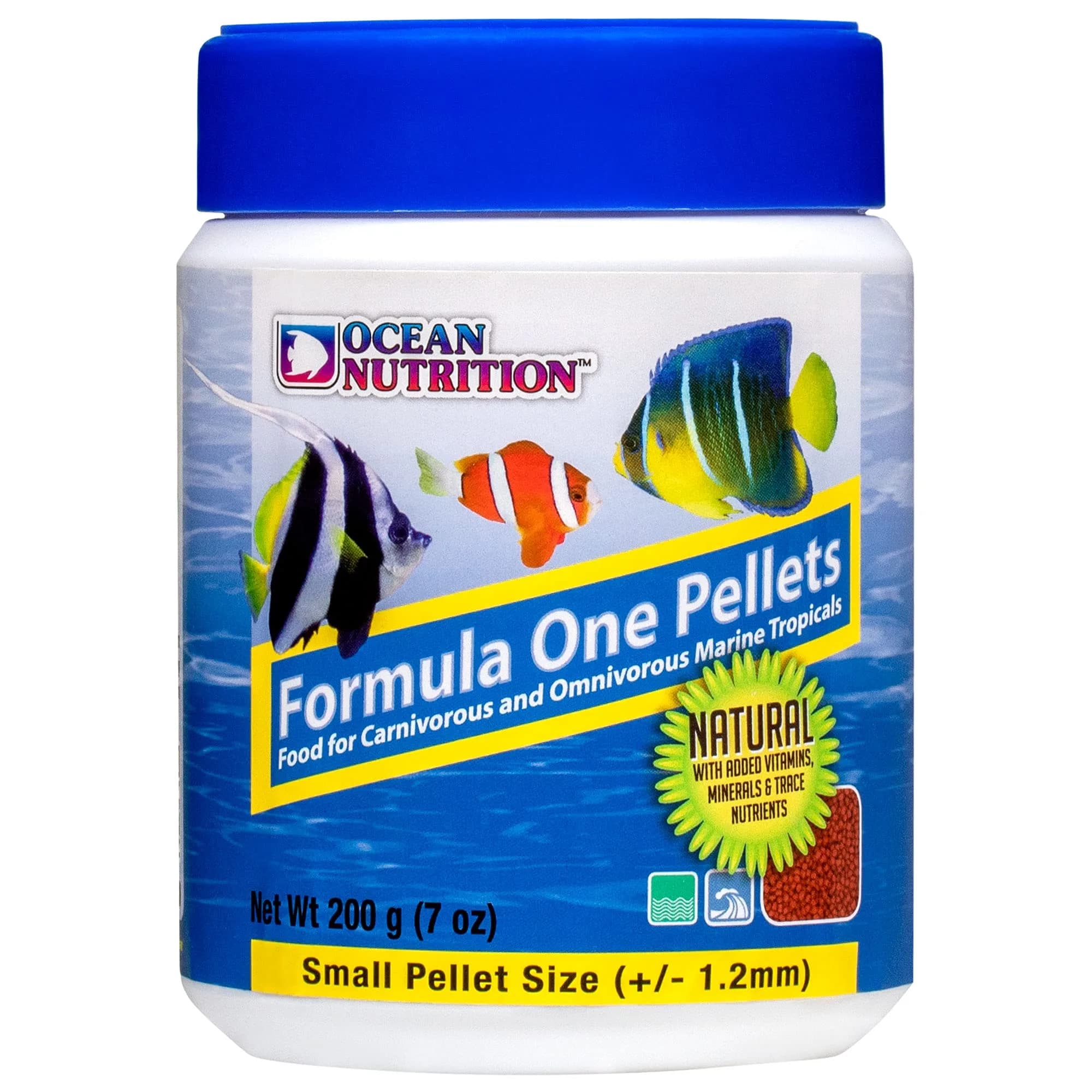 Ocean Nutrition Formula One Small Pellet Fish Food 100g (3.5oz) Jar | Gourmet Tropical Fish Food — 7 oz