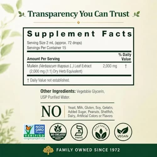 Nature's Answer Mullein Leaf Herbal Supplement 1 fl oz (29.57 ml) | Supports Respiratory Health thumbnail 5