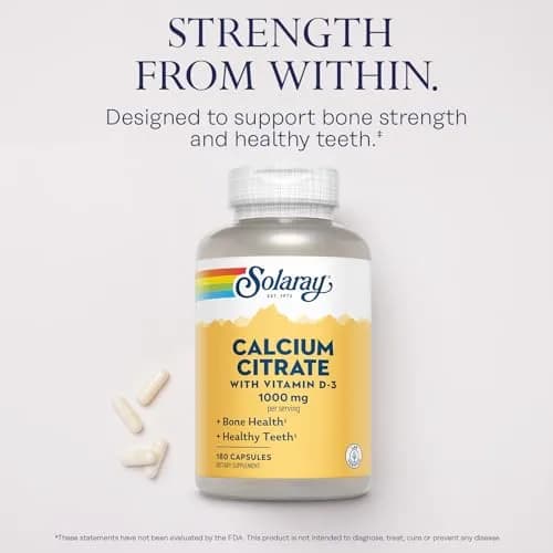 SOLARAY Calcium Citrate with Vitamin D3 1000 mg | Supports Bones & Teeth, Cardiovascular & Nerve Health thumbnail 3