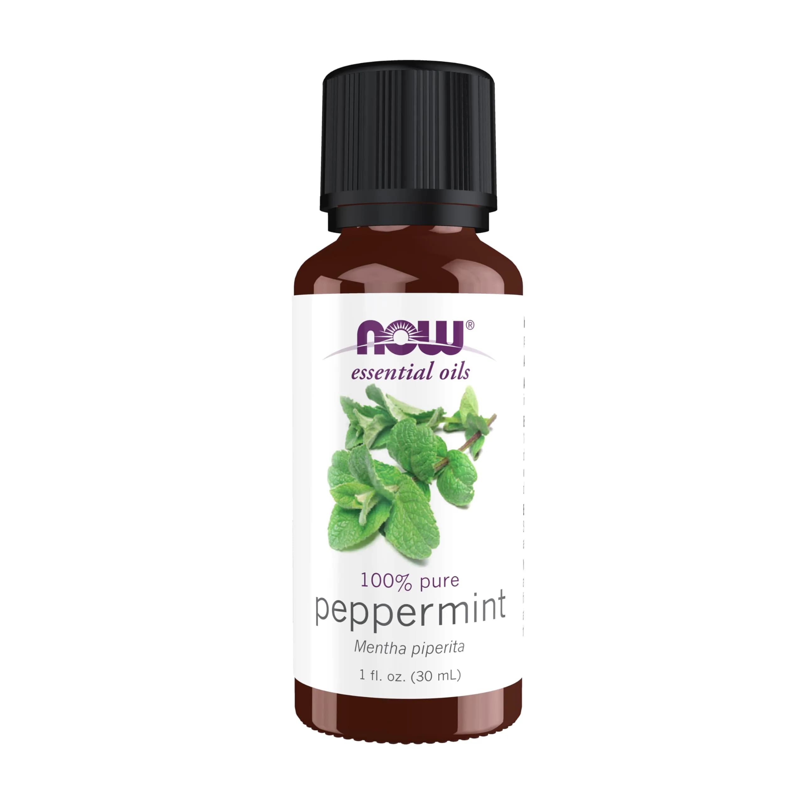 NOW Peppermint Essential Oil 30ml (1 fl Oz) | Steam Distilled, Undiluted, Revitalizing - main product image