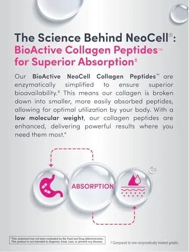 NeoCell Super Collagen with Vitamin C Tablets 120 Count (Pack of 1) | Grass Fed Collagen Peptides for Hair, Skin, Nails & Joints thumbnail 6