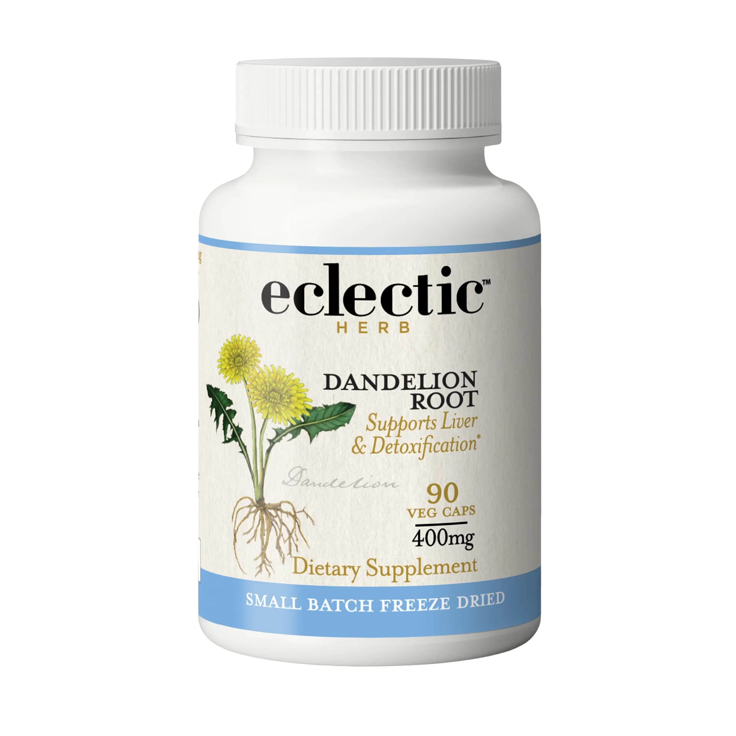 ECLECTIC INSTITUTE Dandelion Root Capsules 90 CT | Liver Detox & Digestive Support — Blue