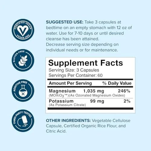 nbpure MagO7 Natural Colon Cleanse & Detox 180 Capsules | Oxygenating Digestive System Cleanse thumbnail 6