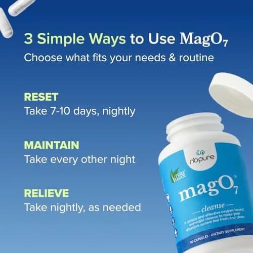 nbpure MagO7 Natural Colon Cleanse & Detox 180 Capsules | Oxygenating Digestive System Cleanse thumbnail 3