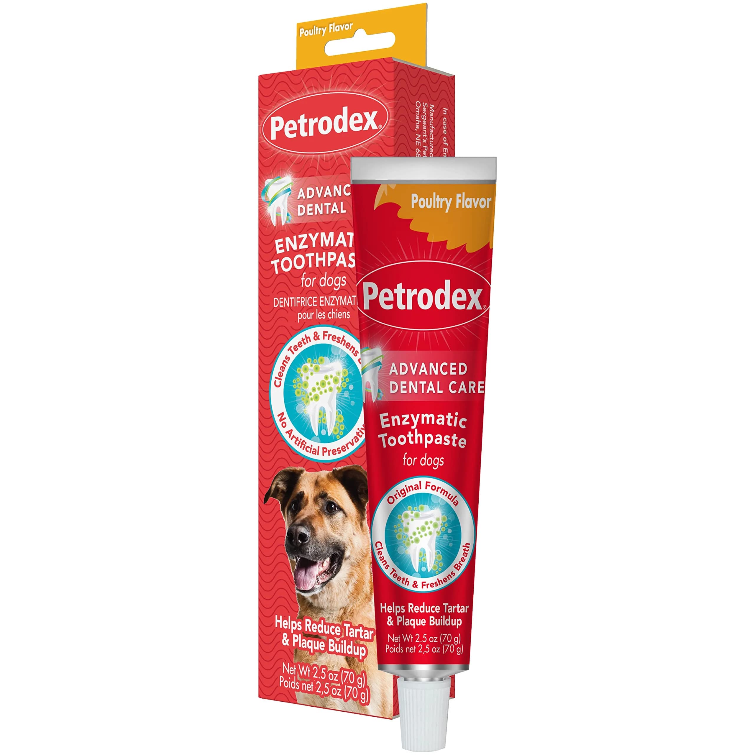 Petrodex Enzymatic Dog Toothpaste Poultry Flavor 75ml (2.5oz) | Controls Plaque & Fights Bad Breath