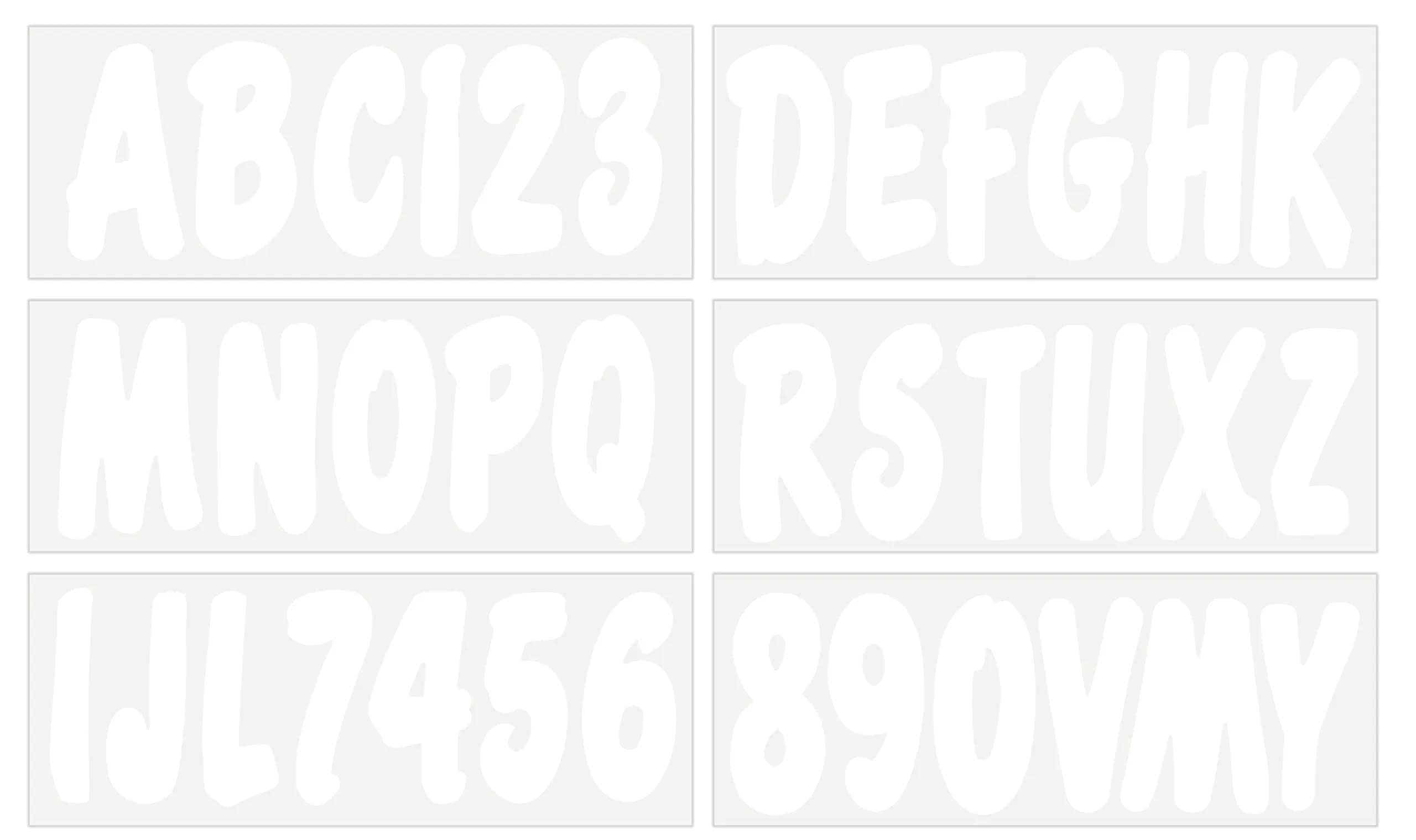 Hardline Products Series 200 Boat Registration Numbers Kit 3 Inch Solid White Marine Vinyl Lettering & Decals | UV & Fuel Resistant — Solid White