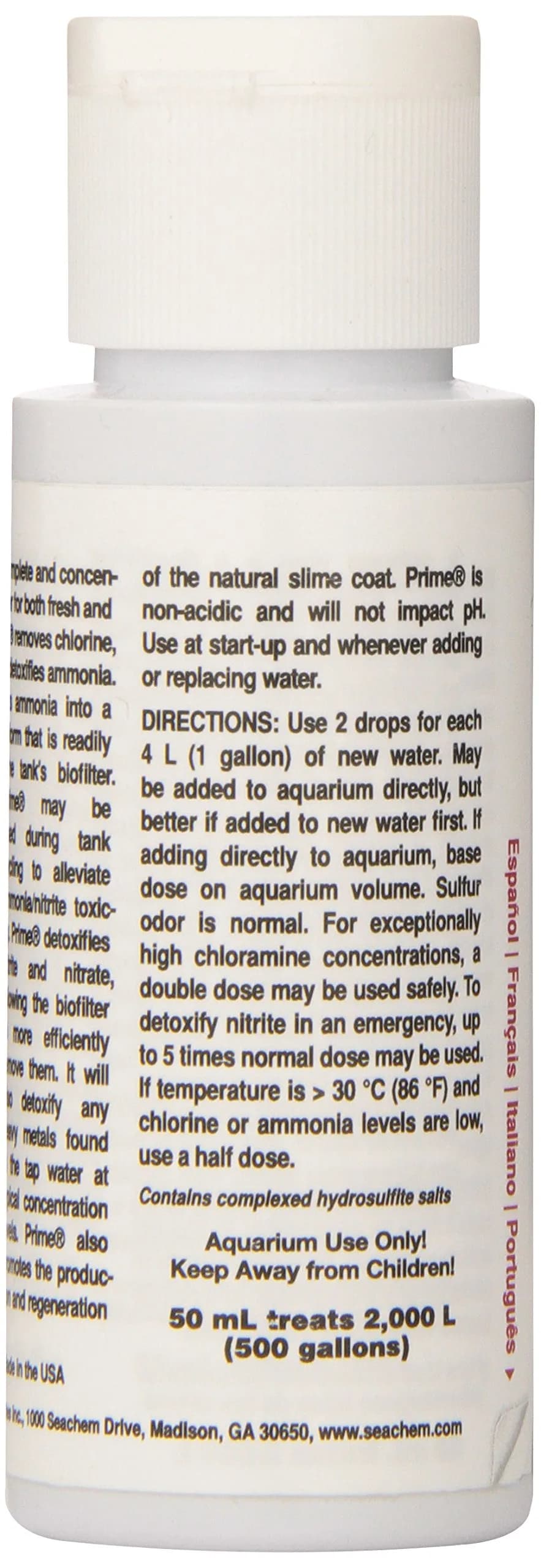 Seachem Prime Freshwater and Saltwater Conditioner 50ml (1.7 Fl Oz) | Removes Chlorine & Detoxifies Ammonia thumbnail 3