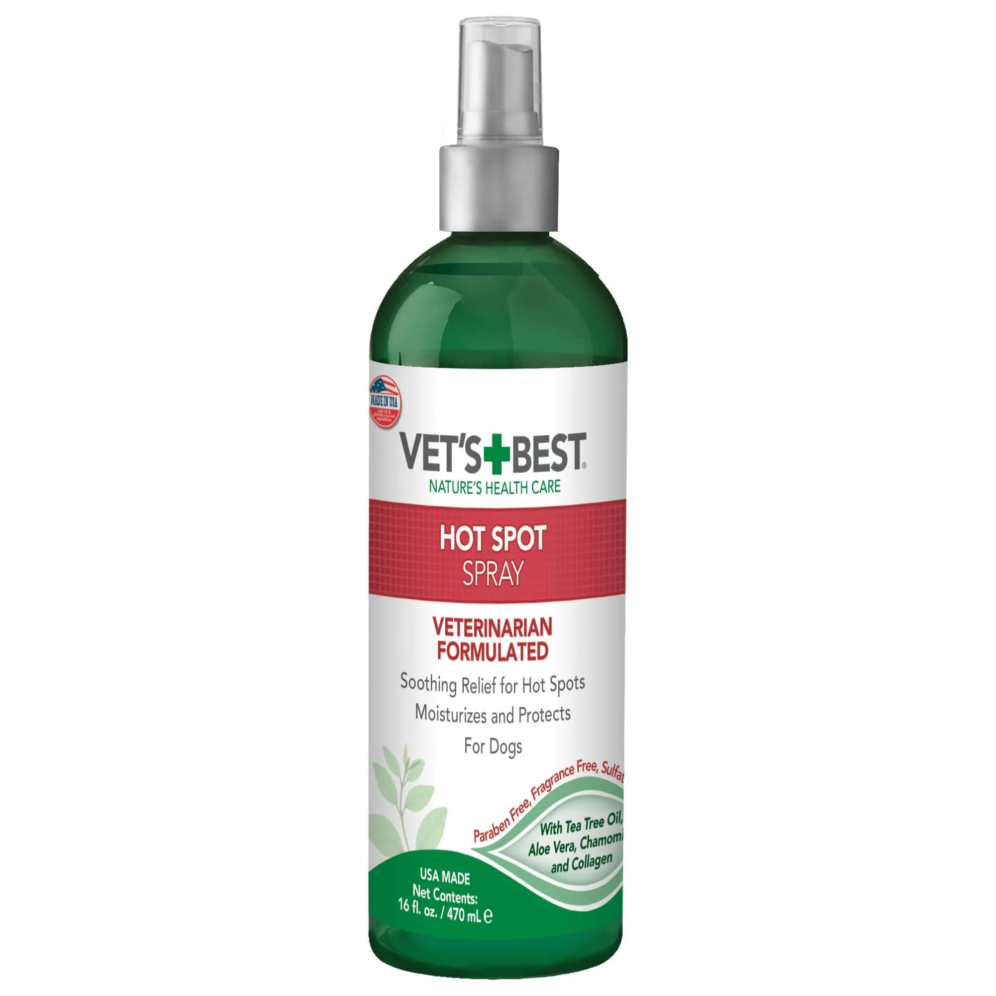 Vet's Best Dog Hot Spot Itch Relief Spray, 16 oz | No-Alcohol, Soothes Skin, Fast Relief