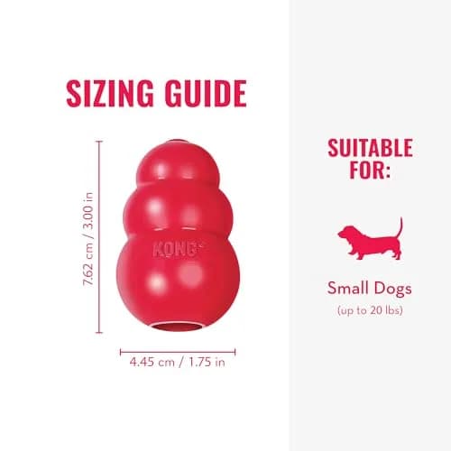 KONG Classic Stuffable Dog Toy, Natural Rubber Chew, Small Dog | Durable Treat-Filling Toy with Erratic Bounce thumbnail 4