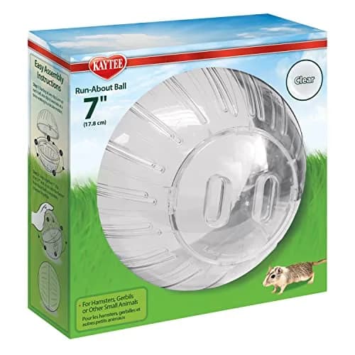 Kaytee 7" Clear Run-About Exercise Ball for Hamster & Gerbil Pets | Safe, Durable Polycarbonate, 7-Inch Diameter, Clear thumbnail 1