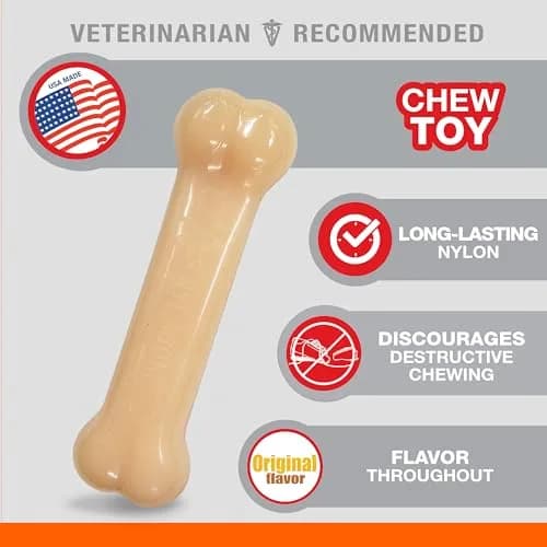Nylabone Power Chew Original Bone Dog Chew Toy, Small, 7 in (17.8 cm) | Durable Nylon for Aggressive Chewers thumbnail 3