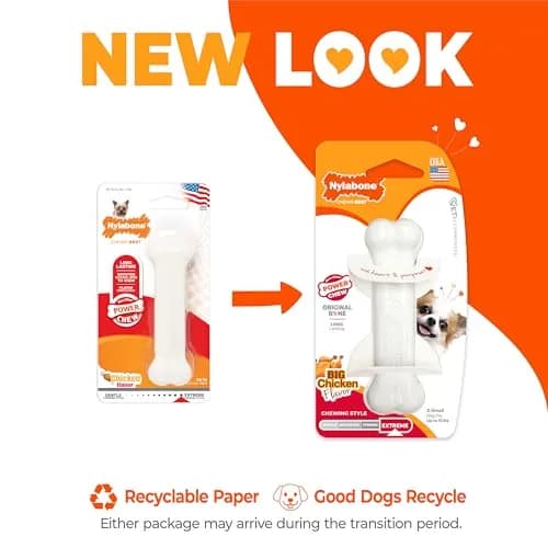 Nylabone Power Chew Classic Bone Dog Toy for Aggressive Chewers, Chicken Flavor, X-Small (Up to 15 lbs) thumbnail 3