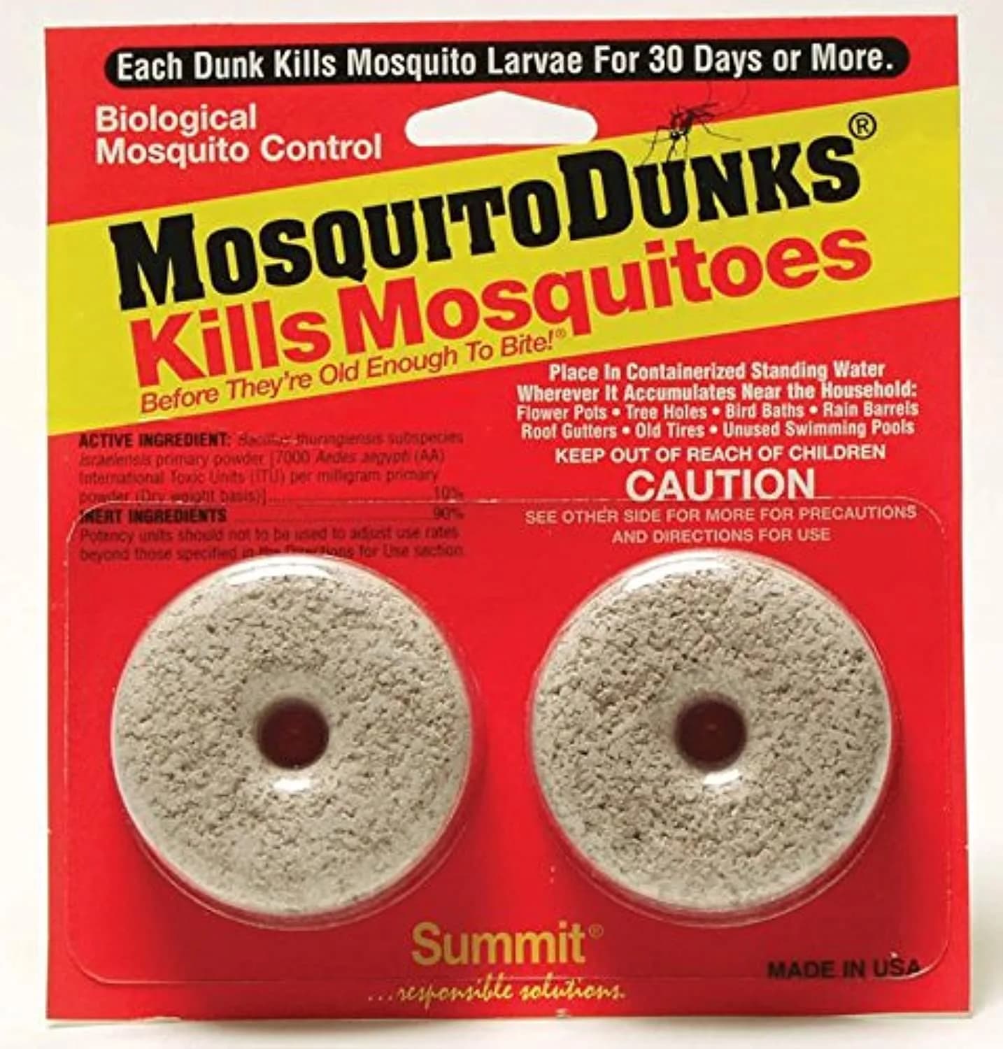 Summit Pond Mosquito Dunks 2 Pack | Natural Larvicide for Standing Water