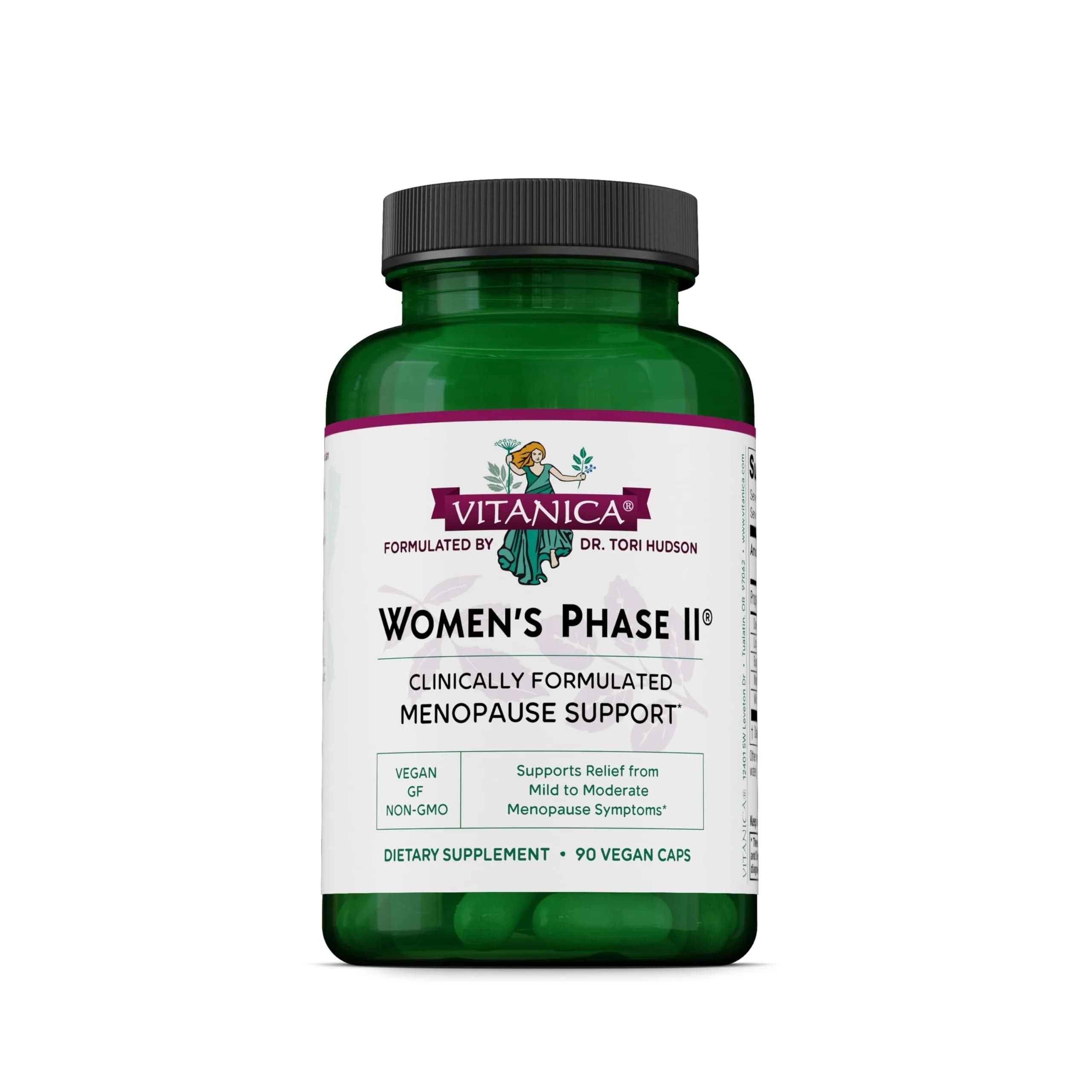 Vitanica Women's Phase II Menopause Support, Vegan, 90 Capsules | Natural Hormone Balance Support