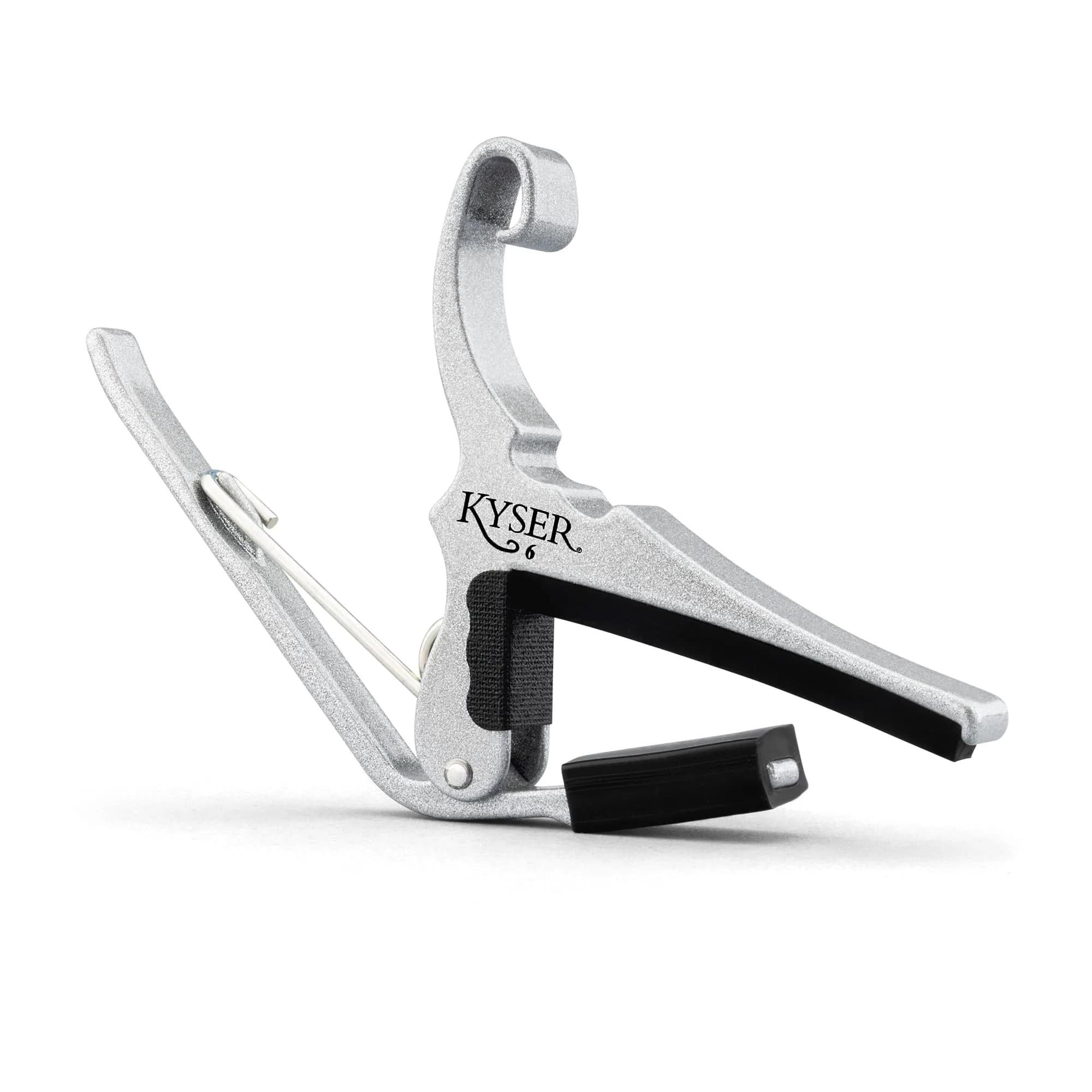 Kyser Quick-Change KG6SA Guitar Capo for 6-String Acoustic Guitars, Silver | Professional Quality Aluminum