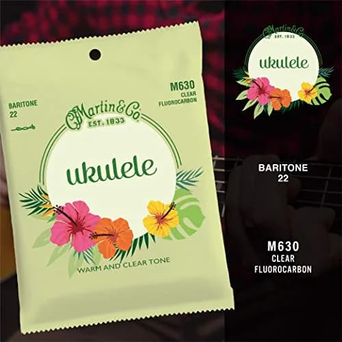 Martin Ukulele Strings M630 Baritone-Gauge Fluorocarbon Clear 4-Pack | Warm Clear Tone thumbnail 3