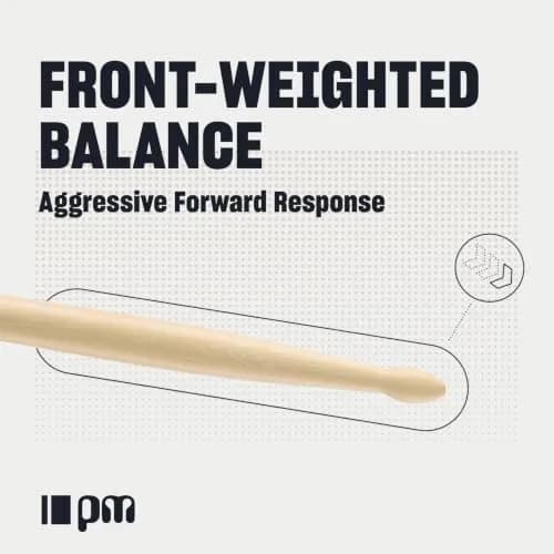 ProMark Hickory Drumsticks Nylon Tip | Classic, Forward 747, 16.25" thumbnail 3