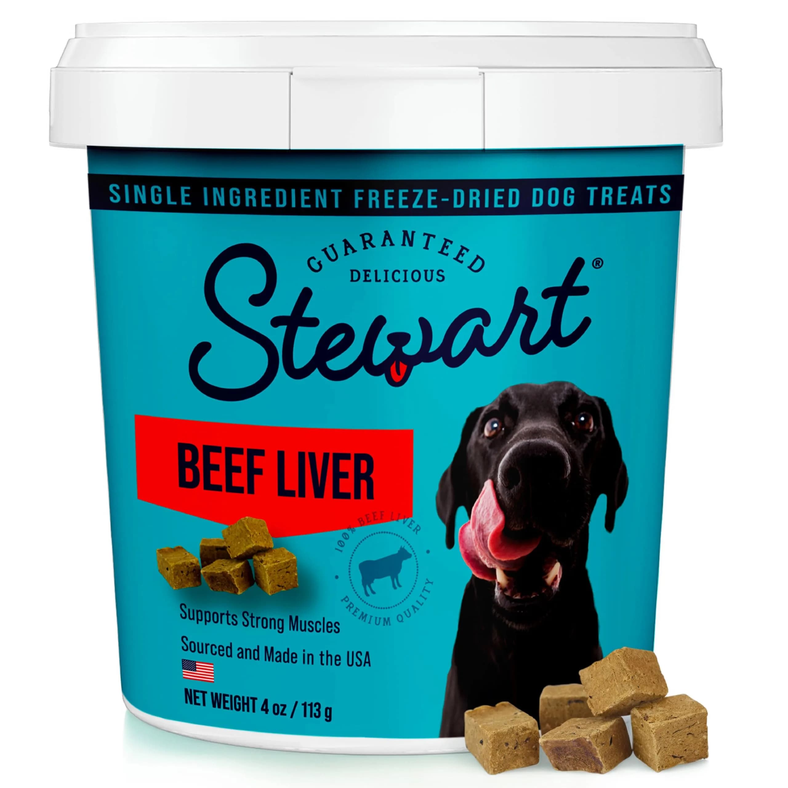 Stewart Freeze Dried Beef Liver Dog Treats 21 oz (595 g) | 100% Pure Protein for Training & Meal Topping — Beef Liver / 4 Ounce