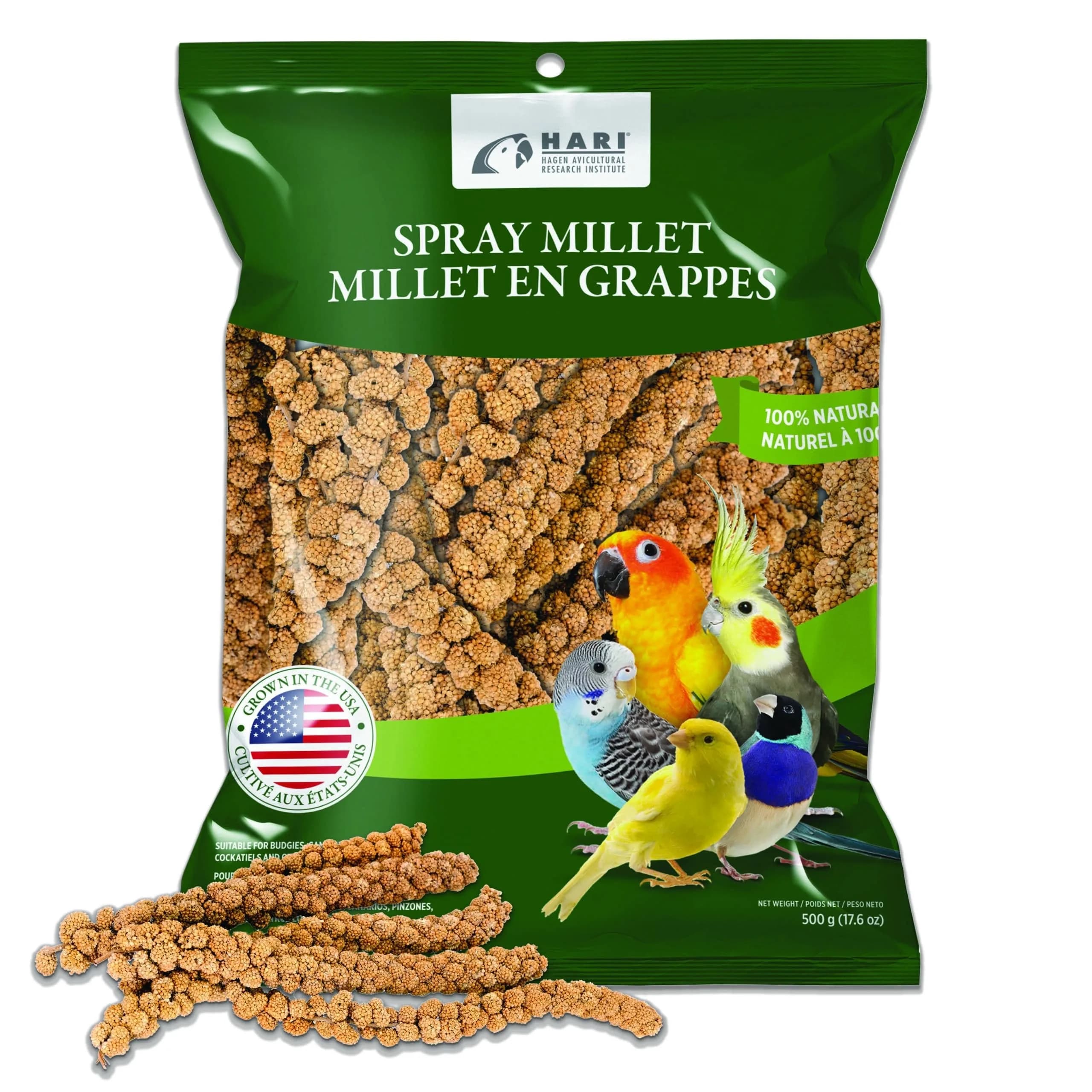 Living World Millet Spray for Birds 99g (3.5 Oz) | Natural, Additive-Free Treat for Parakeets, Finches, Canaries — Brown