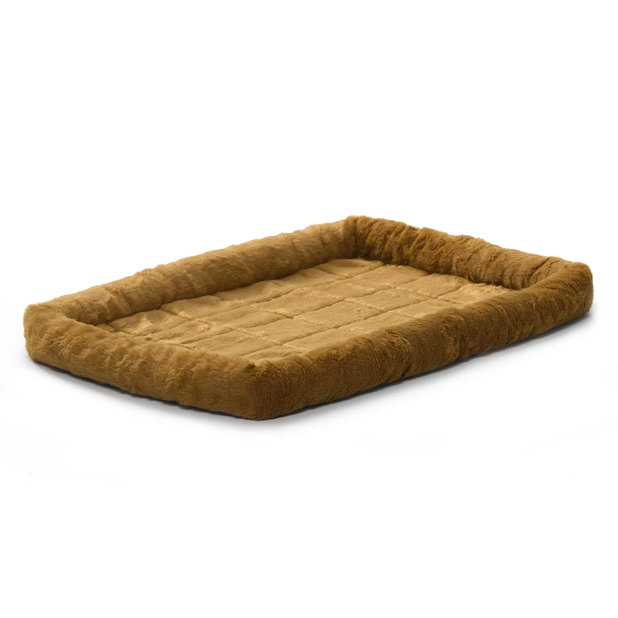 MidWest Homes for Pets QuietTime Bolster Dog Crate Bed 48" XL 122cm (47.84 x 29.53 x 3.15 inches) | Plush Faux Fur Comfort & Support