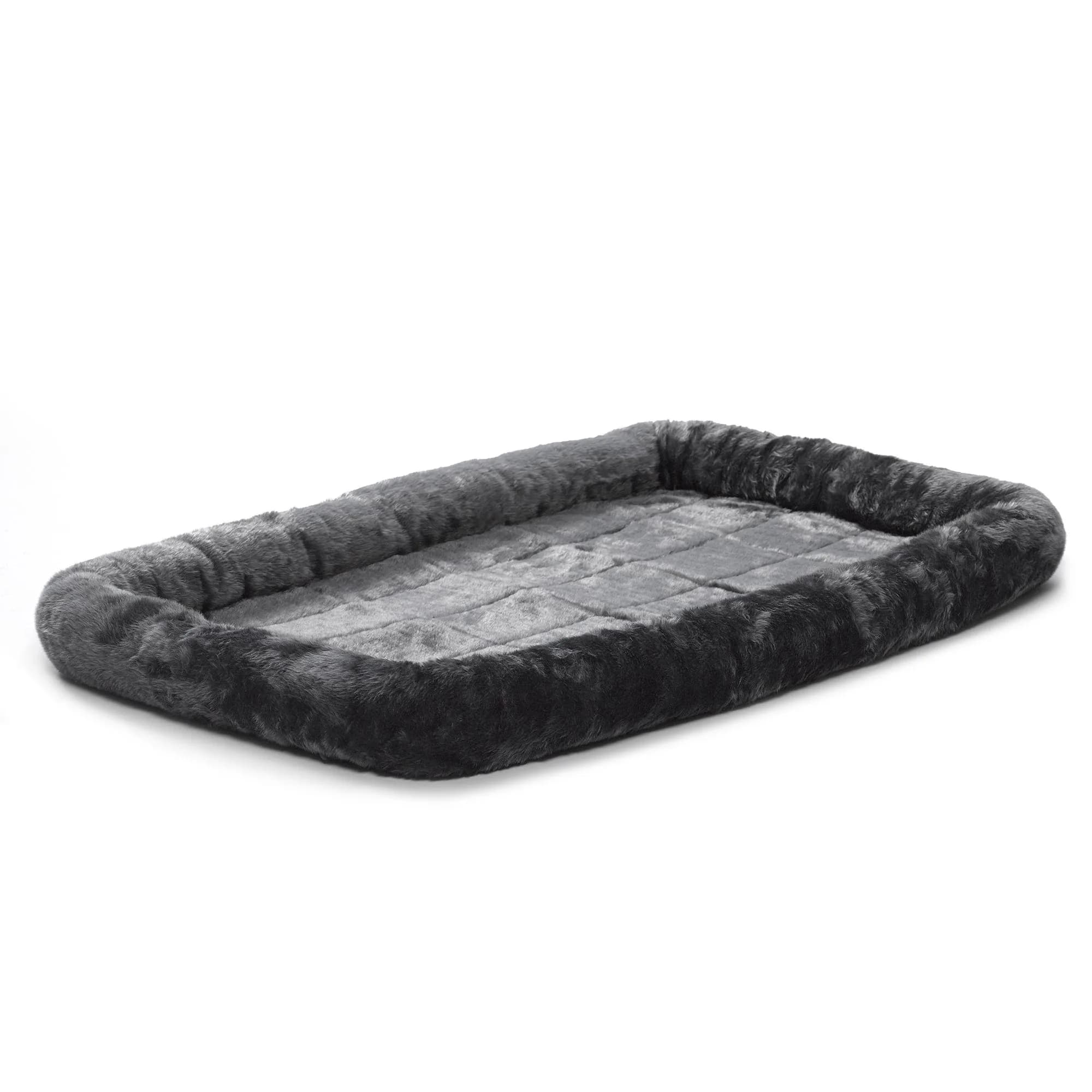 MidWest Homes for Pets QuietTime Bolster Dog Crate Bed 122cm (48 Inch) | Plush Faux Fur Comfort for Extra-Large Breeds