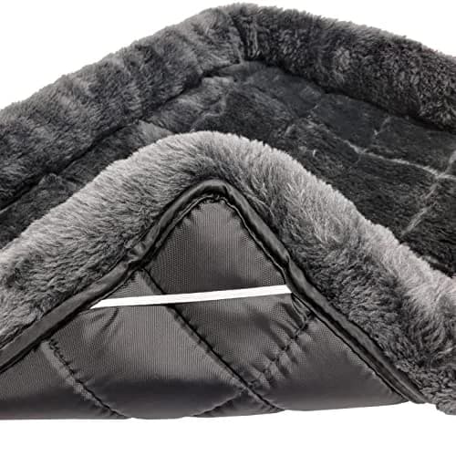 MidWest Homes for Pets QuietTime Bolster Dog Crate Bed 54" XL Breeds Gray | 137cm (54 Inch) Soft Faux Fur Mat thumbnail 4