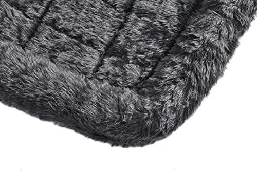 MidWest Homes for Pets QuietTime Bolster Dog Crate Bed 54" XL Breeds Gray | 137cm (54 Inch) Soft Faux Fur Mat thumbnail 5