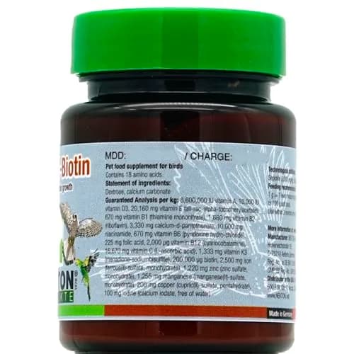 Nekton Bio for Feathering Bird Supplement 35gm (1.23oz) | Promotes Strong Healthy Plumage Growth thumbnail 2