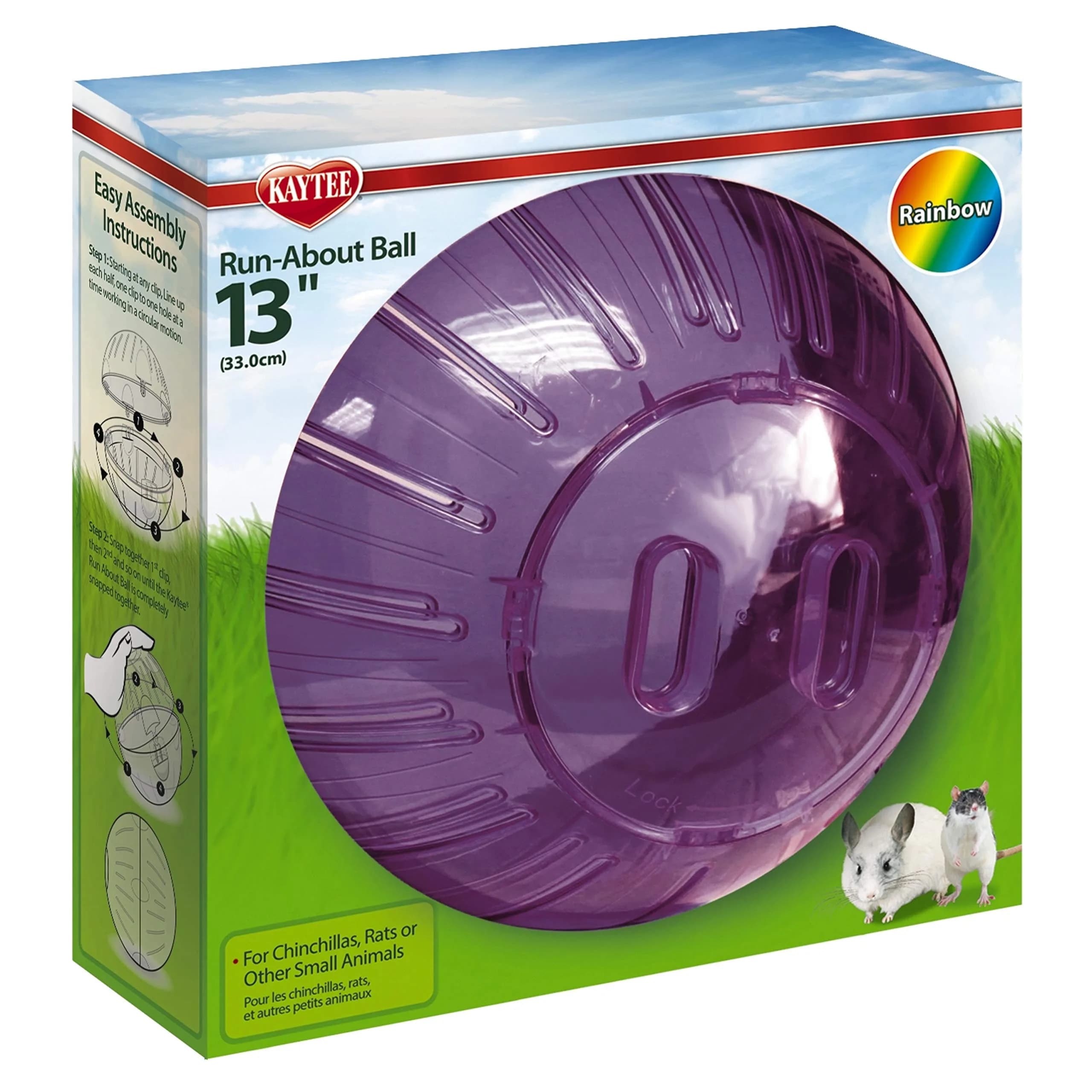 Kaytee Mega Run-About 13" Exercise Ball for Pet Rats & Chinchillas | Assorted Colors, Plastic, 13-inch Diameter - main product image
