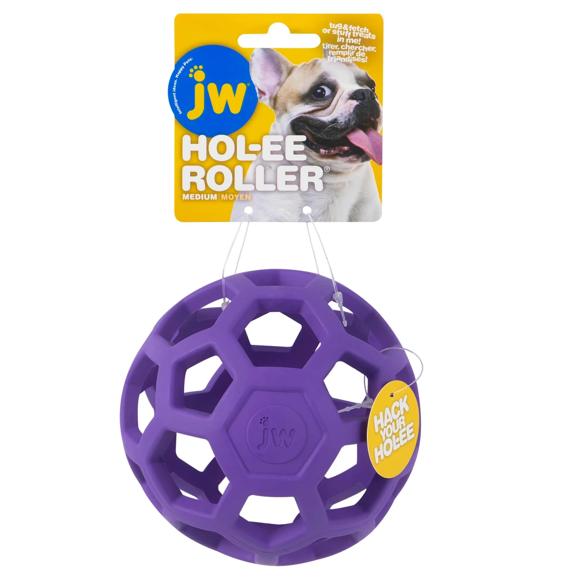 JW Hol-ee Roller Dog Toy 4.5in | Durable Rubber Puzzle Ball for Active Dogs - main product image